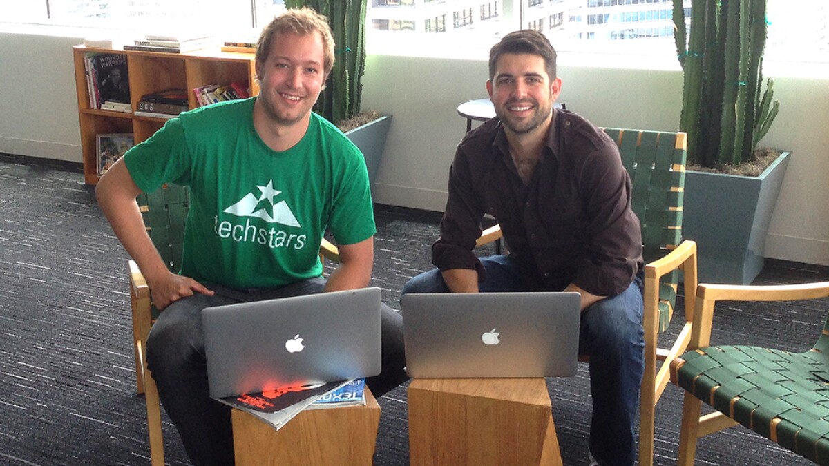 Jason Bornhorst sitting next to partner at TechStars