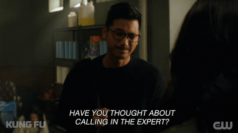 GIF: "Have you thought about calling in the expert?"