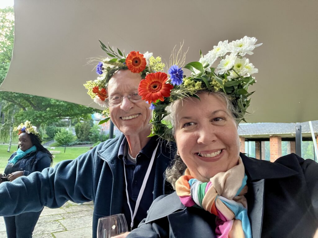 Christine gordon and denmark colleague Celebrating Midsommer