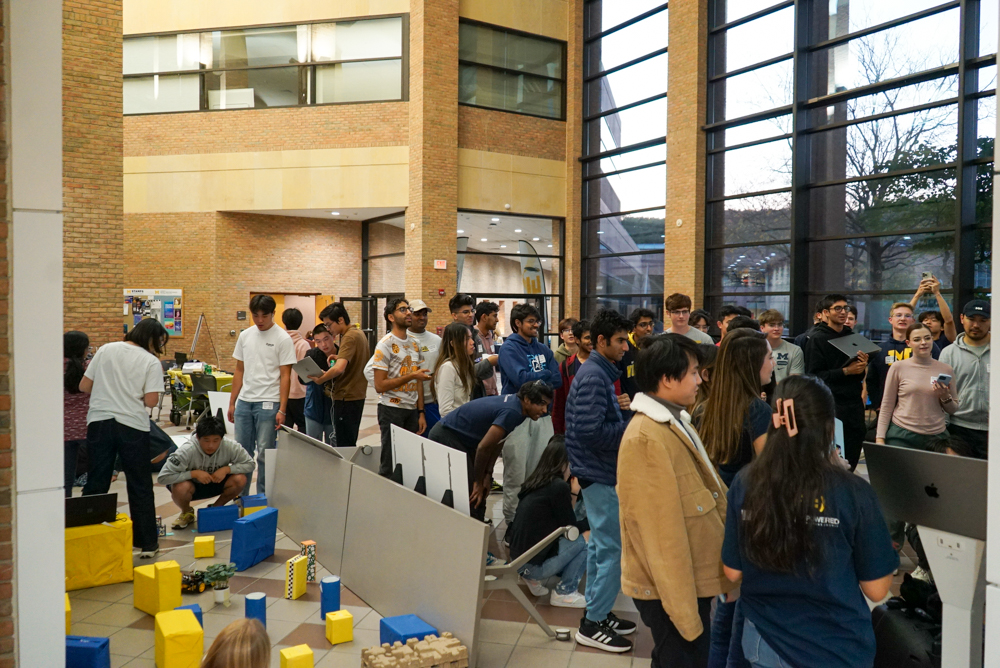 participants of the Innovation challenge listening to instructions