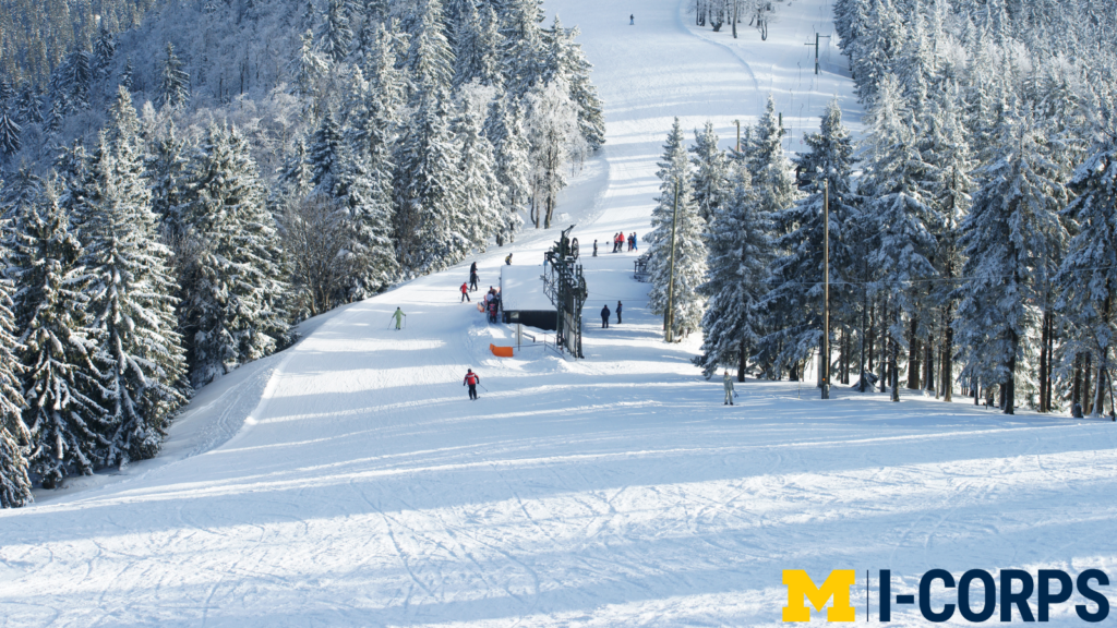 scene of a ski slope in the mountains