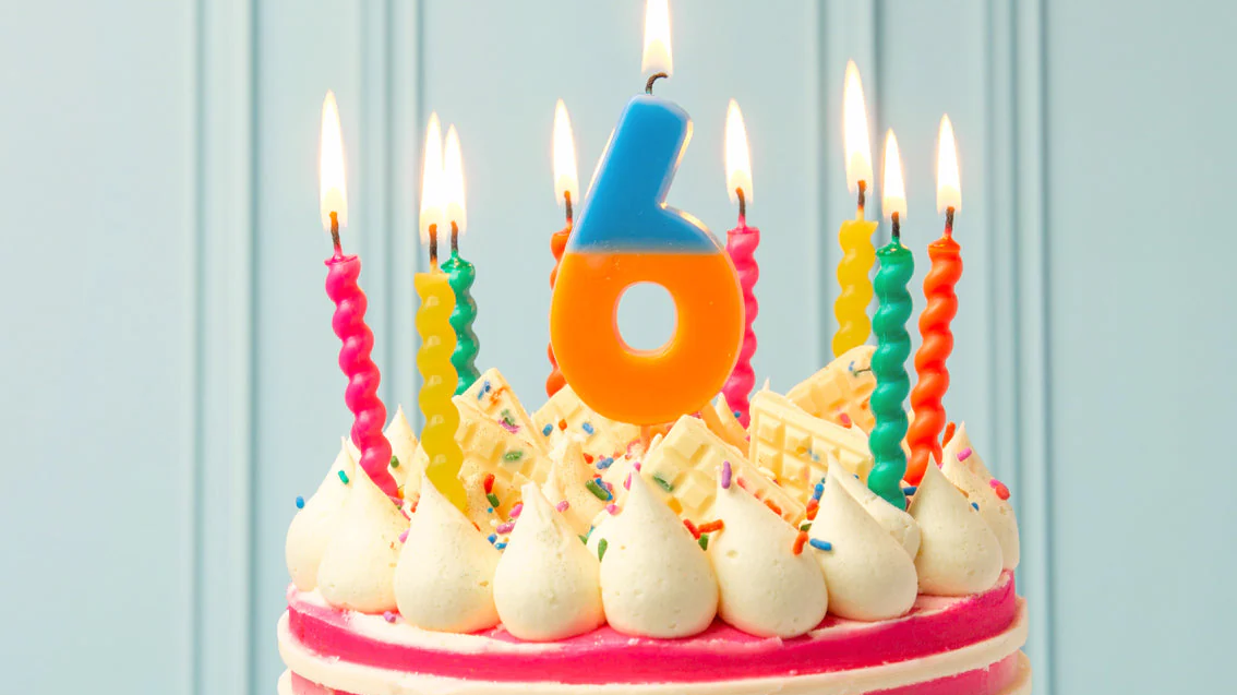Colorful birthday cake with a 