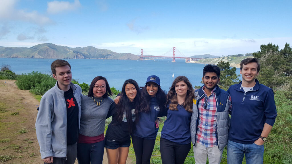 Emma and Daniil pose with fellow ELP students on a CFE trek.