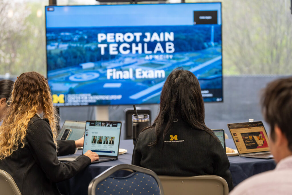 Screen with the words Perot Jain Techlab Final Exam