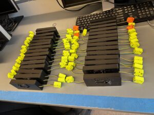 electronic housing in yellow and black