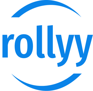 rollyy logo in royal blue